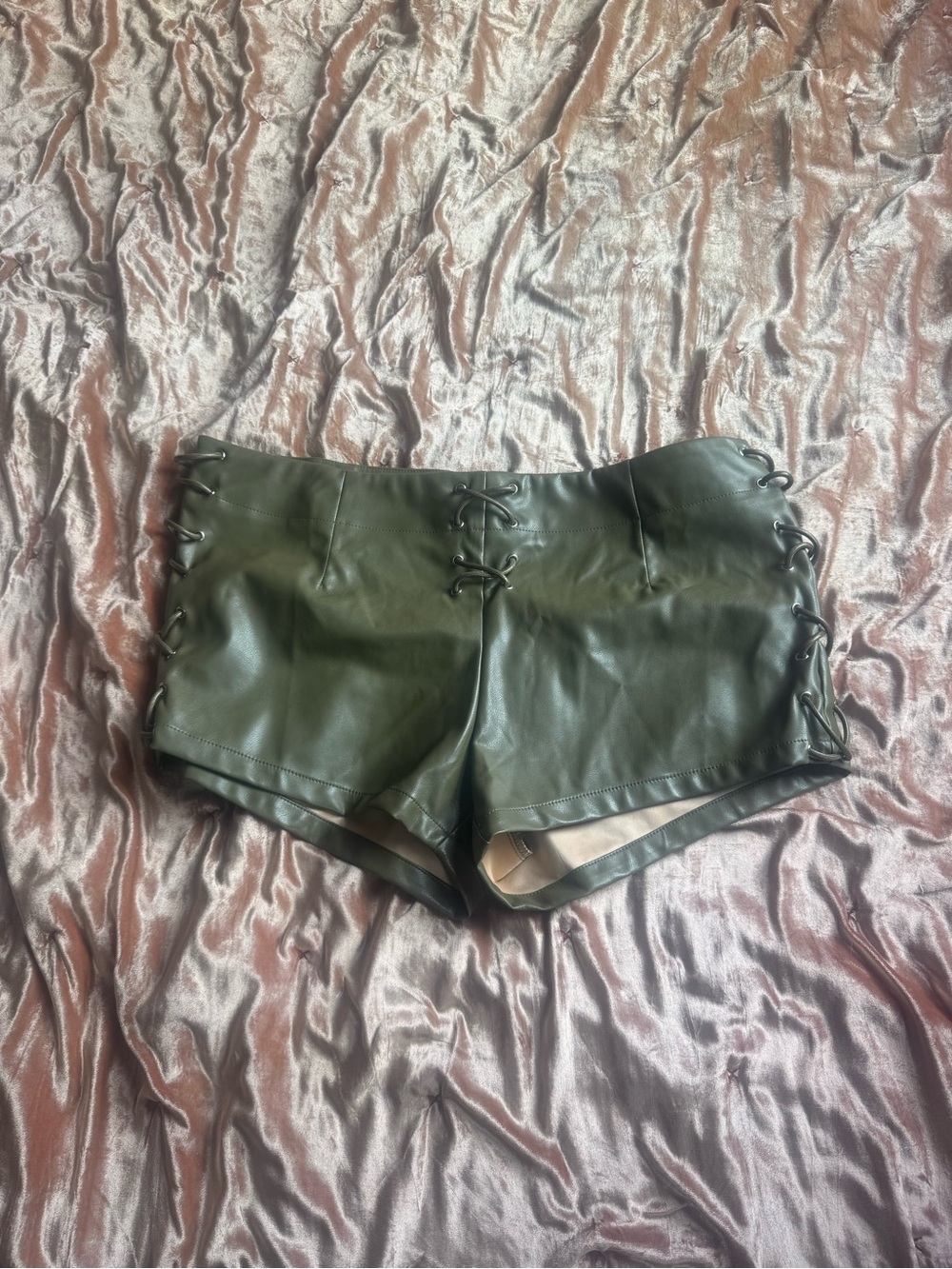 Fashion Nova Olive Green Micro Shorts